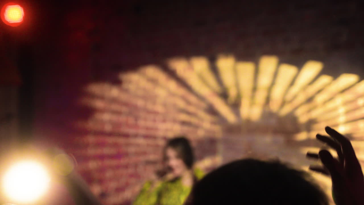 디스코에서 디제잉하는 여자