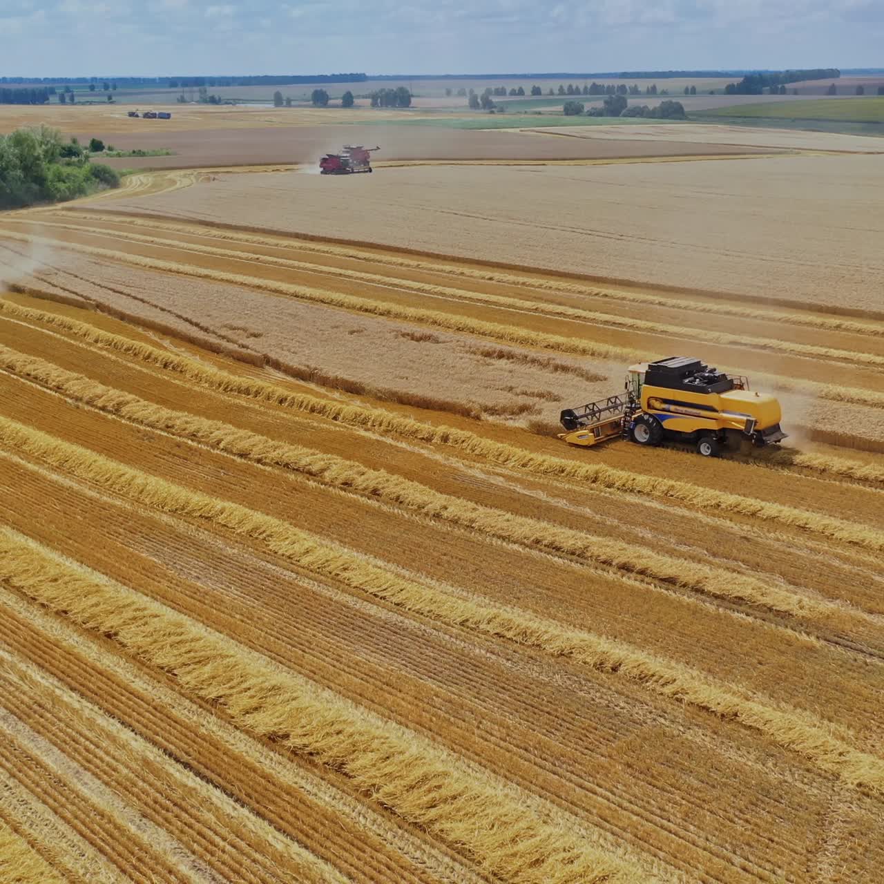 Aerial view of agricultural industry
