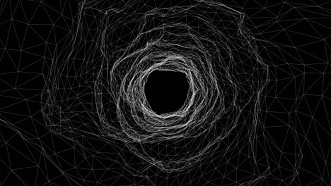 wireframe tunnel, abstract digital cyber wireframe light black and white tunnel background, future system programming and data transfer concept for presentation opening company blue theme, 4k motion graphic footage.