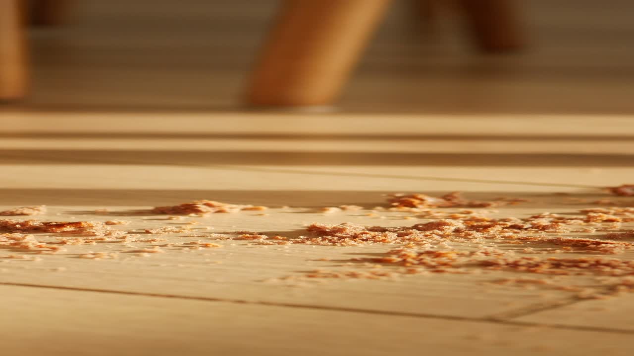 나무 바닥에 어리