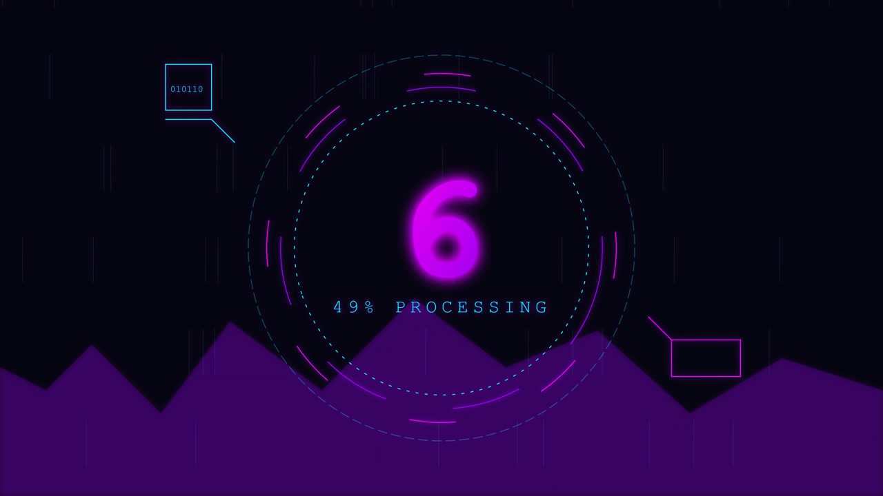 Digital Countdown Timer with Processing Percentage Interface