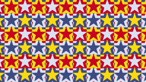 dynamic pattern transition with multicolor stars. holiday illustration for national events
