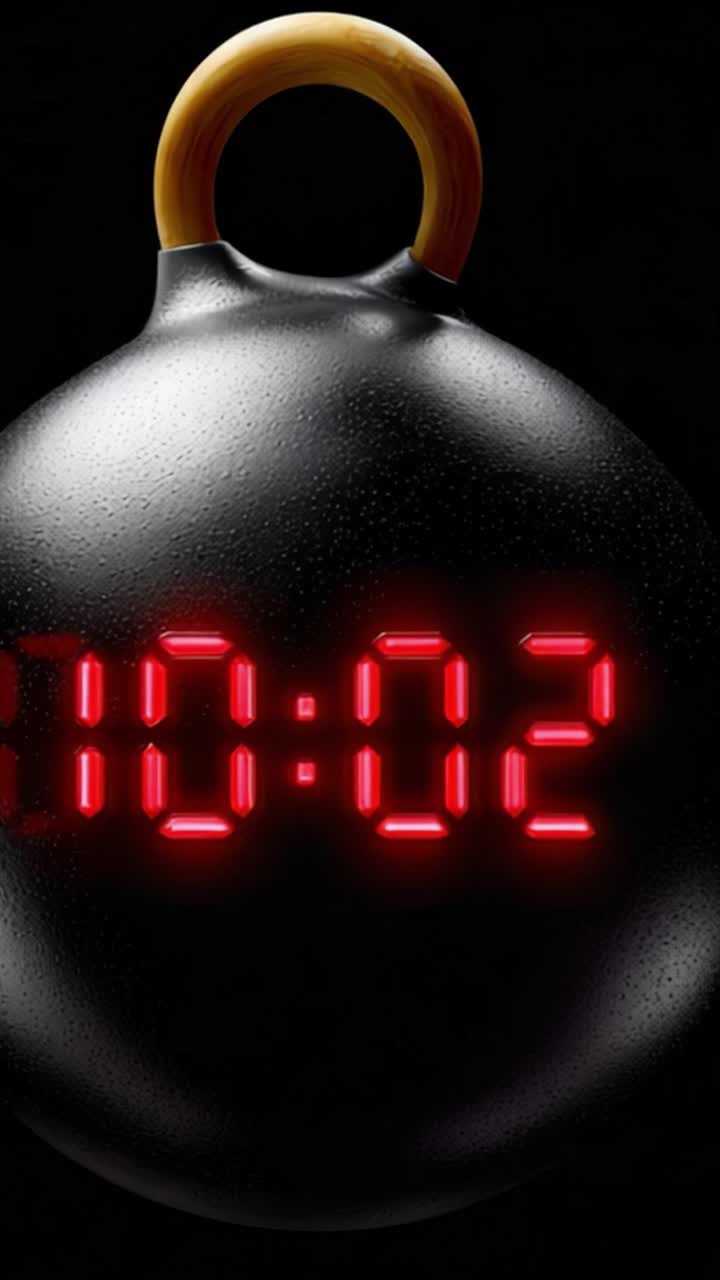 An Intense Countdown Clock Displaying the Final Moments Before an Important Event, Emphasizing Time with a Digital Red Readout in a Dramatic Setting