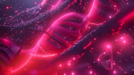 abstract glowing dna molecule