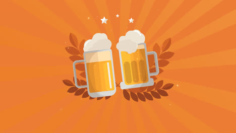 an animation of flat international beer day illustration