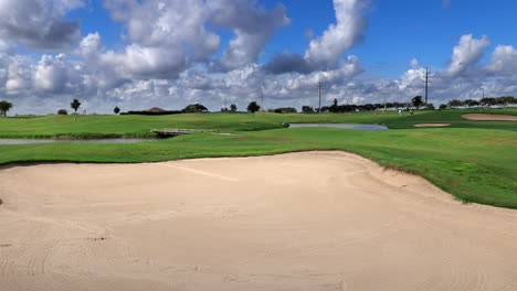 large sandpit at a golf course