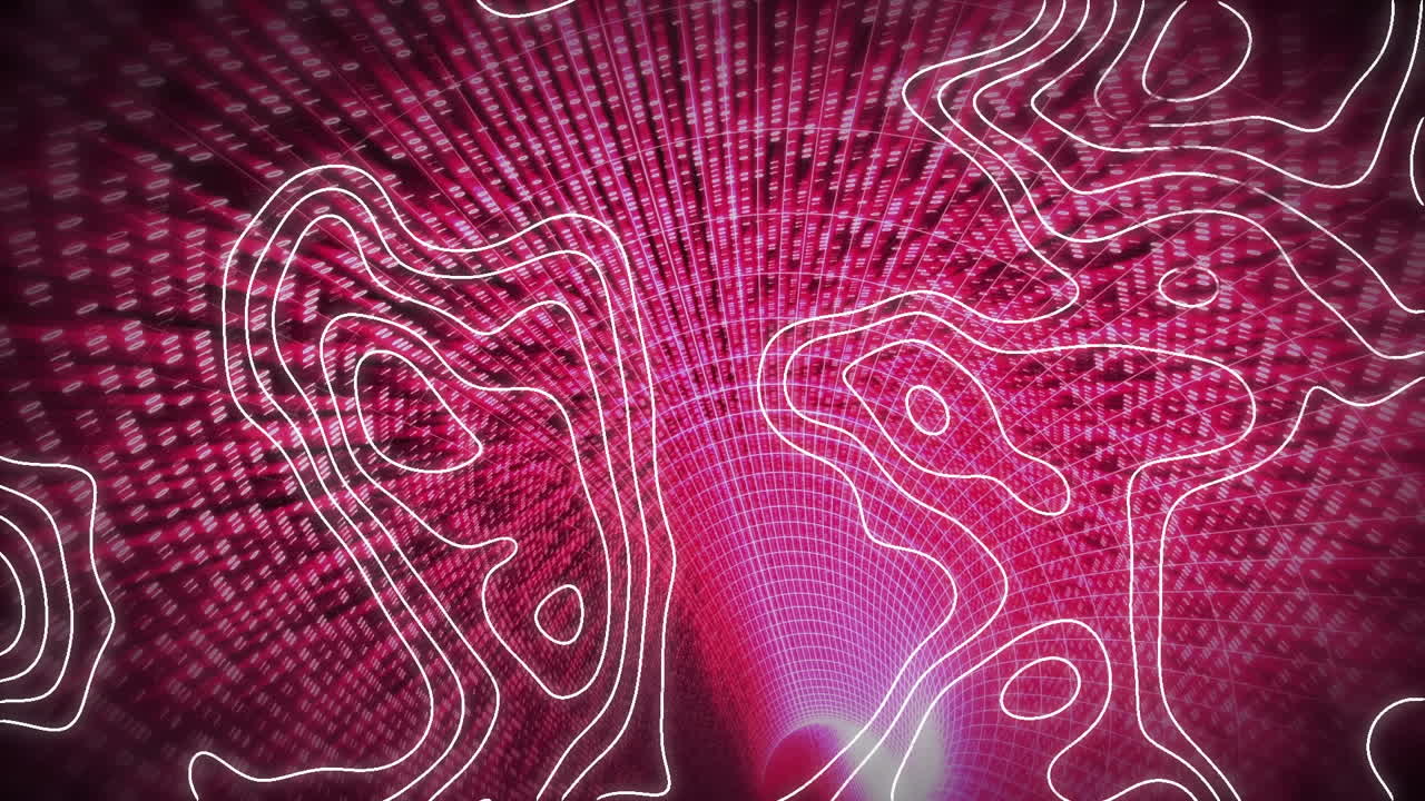 animación de formas en movimiento sobre el túnel digital rosa