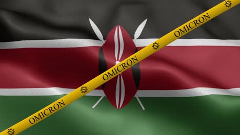 variante omicron y franja de prohibición en la bandera de kenya - bandera de kenia