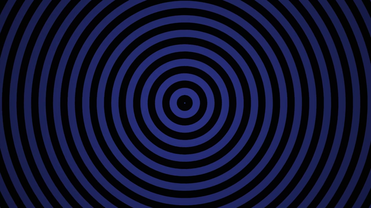 Abstract Pulsing Concentric Circles in Blue and Purple