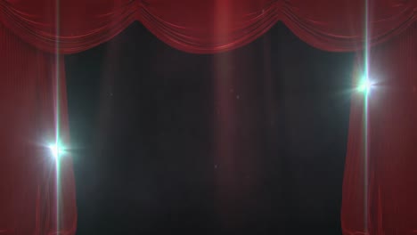 animation of lights over curtains and scene