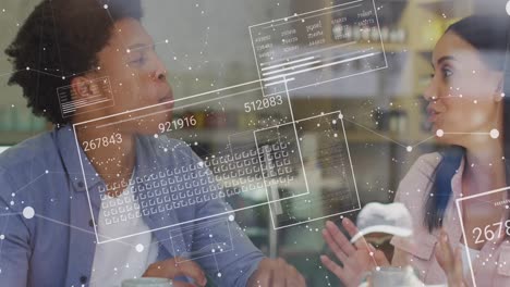 Animation of data processing over diverse couple talking