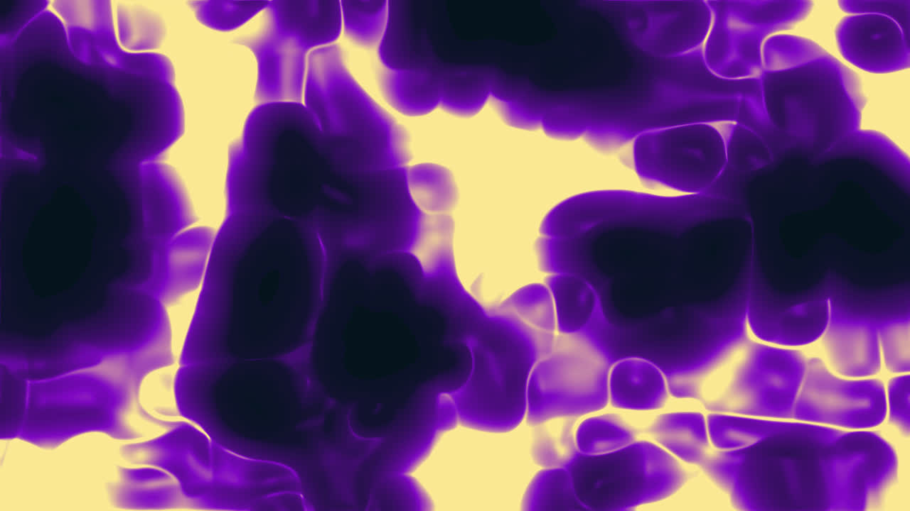 Flux fluide organique abstrait dynamique violet et jaune