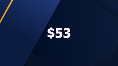 elegant and bold price graphic animation showing $53. ideal for product ads, e-commerce sites, and discount campaigns