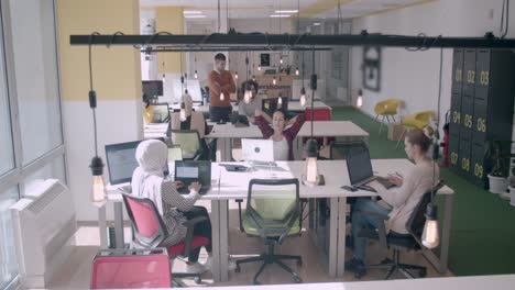 people in a modern office working