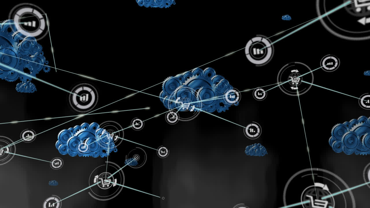 Animation of network of connections over brains on black background
