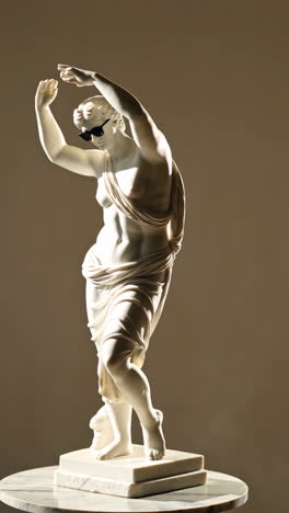 classical marble statue sporting modern sunglasses