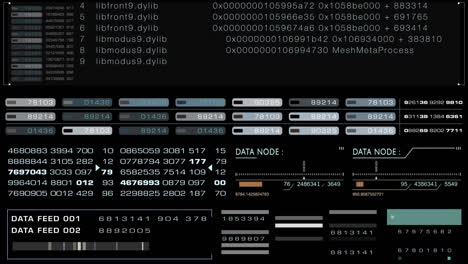 Futuristic motion graphic elements user interface head up display screen with digital data telemetry information display for digital background computer desktop display screen