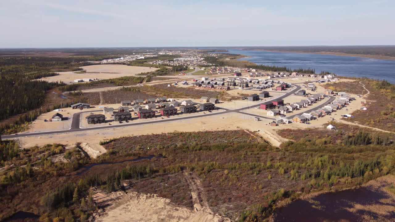 vista aérea de la aldea de la nación cree chisasibi eeyou istchee baie-james quebec canadá