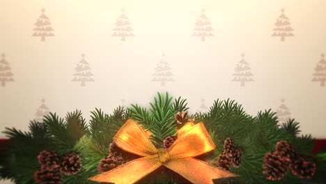 Animated-closeup-Christmas-green-tree-branches-on-gift-box-2