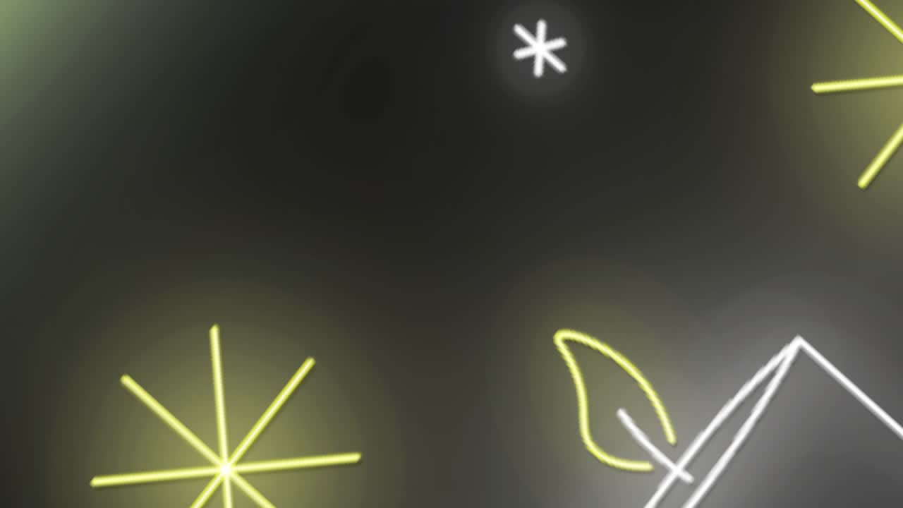 Neon display pulsing as side columns emerging from edges sliding inward, revealing festive corridor