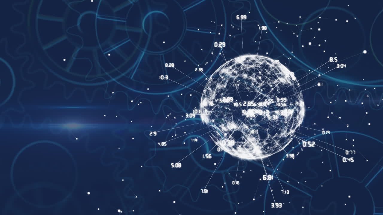 라벨 과 코드 가 있는 회전하는 지구