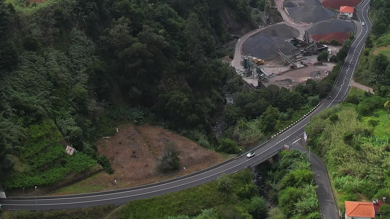Breathtaking aerial view over MadeiraвЂ™s winding roads and lush landscapes