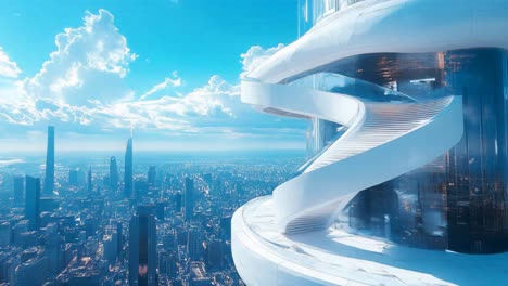 futuristic cityscape with modern architectural design