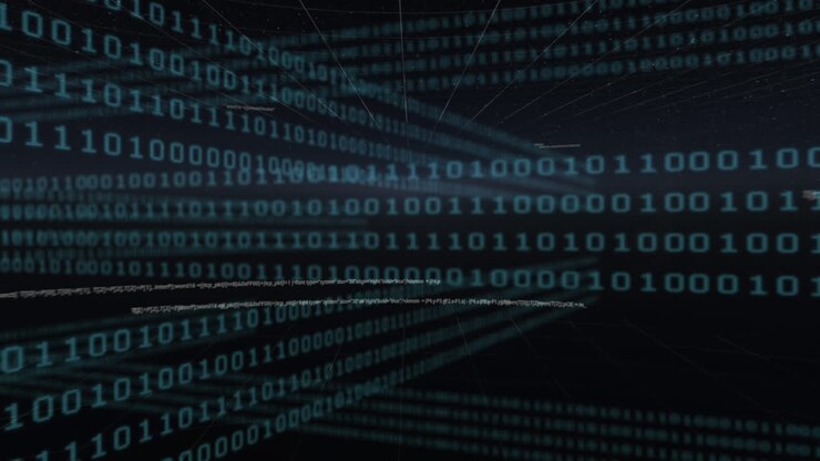 Binary coding against blue background