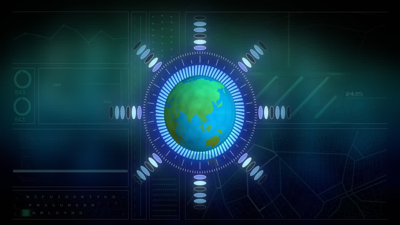Animation of scope scanning and data processing over globe