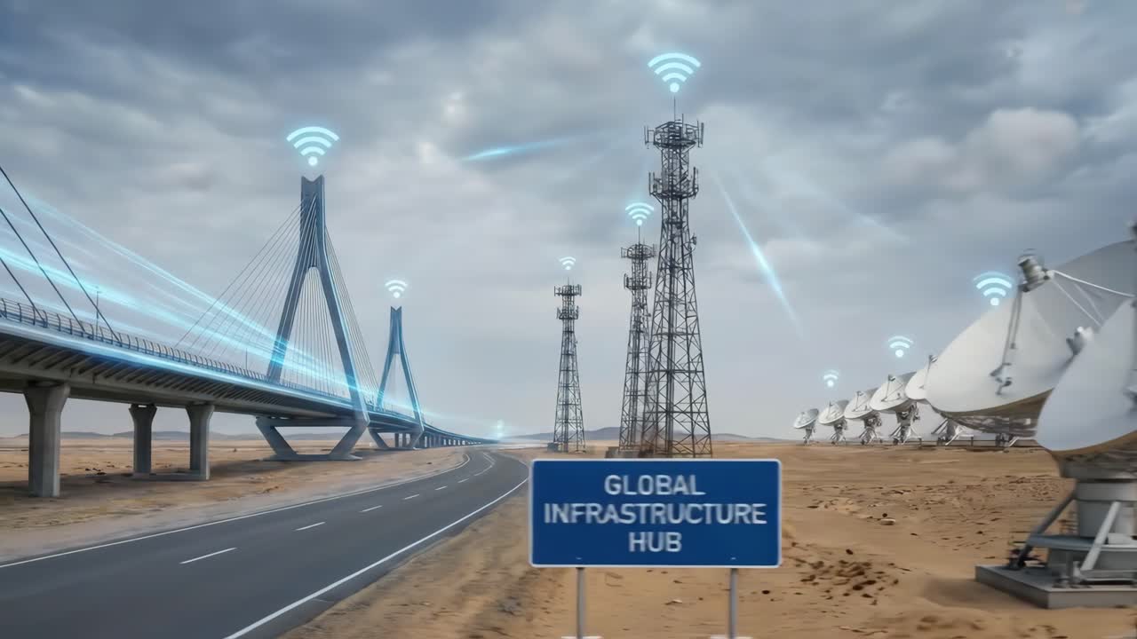 Global Infrastructure Hub with Digital Connectivity and Communication Towers