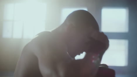 man doing crunches