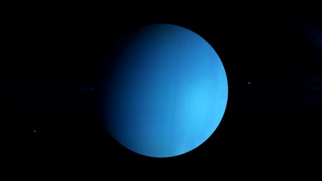 uranus planet rotating in its own orbit in the outer space. loop
