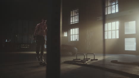 man working out in a gym