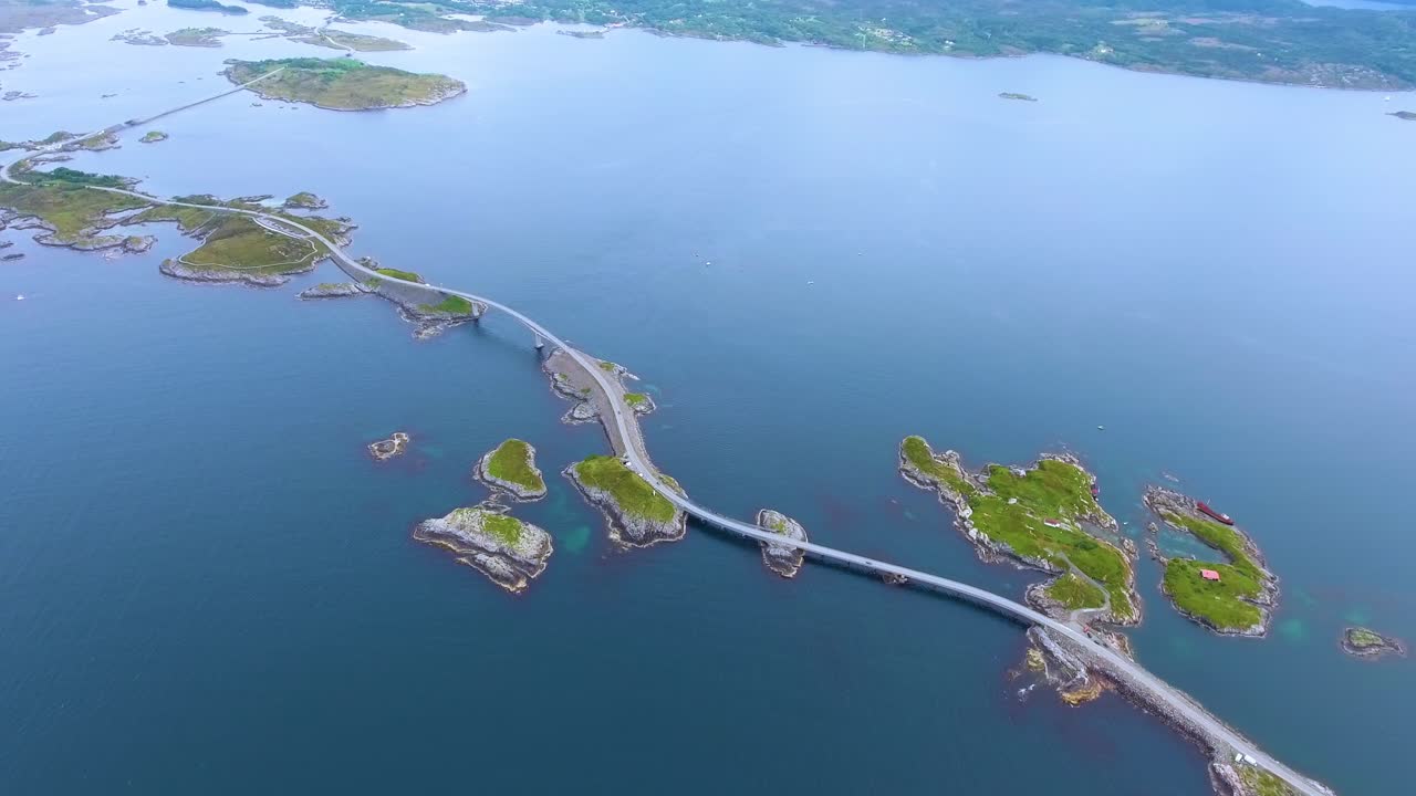 대서양 도로 항공 영상 노르웨이