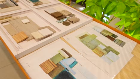 view of swatches showing types of building material to be used in construction