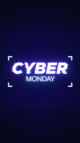 una animación de un glitch ciber lunes oferta pancarta