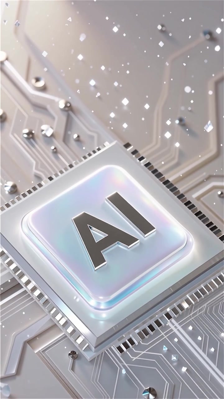 Futuristic AI Chip Motherboard Technology Background