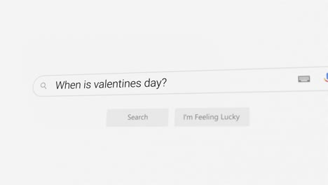 searching for when is valentines day? on internet browser