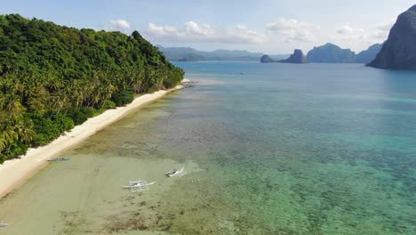 Beach-with-jungle,-unspoiled.-Drone-shot