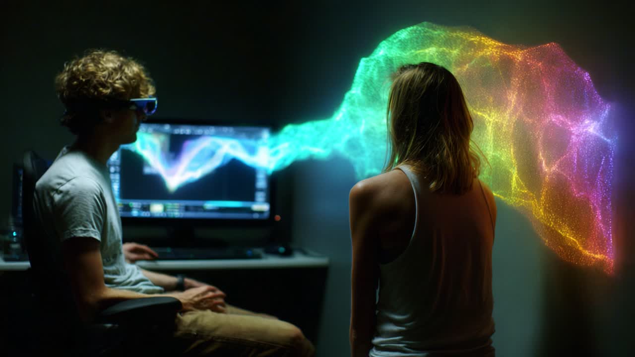 Exploring the Connection Between Mind and Visuals: A Journey Through Technology and Imagination Captured in a Stunning Display of Light and Sound Synthesis