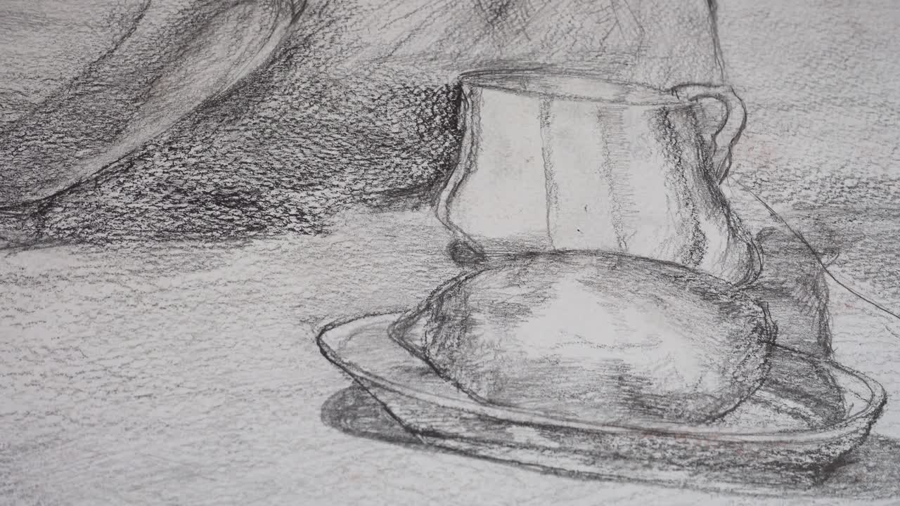 Stillleben in Form einer Teekanne und einer Tasse