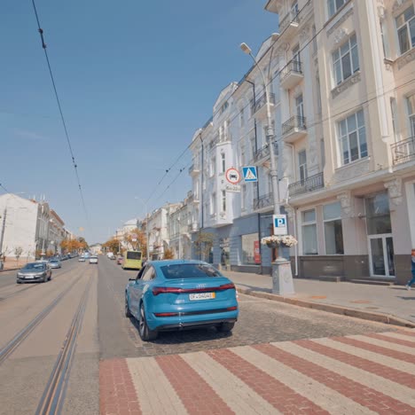 new audi e tron. close up of cinematic shot of new audi