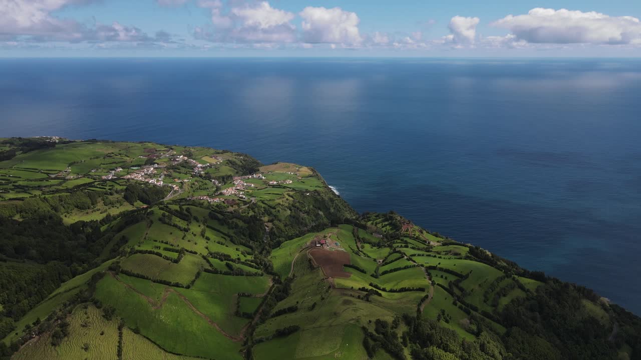 Landscape on northeast side of Sao Miguel island Azores on a sunny day