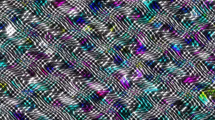linee luminose luminose impostate movimento d'onda, colorate, su sfondo nero