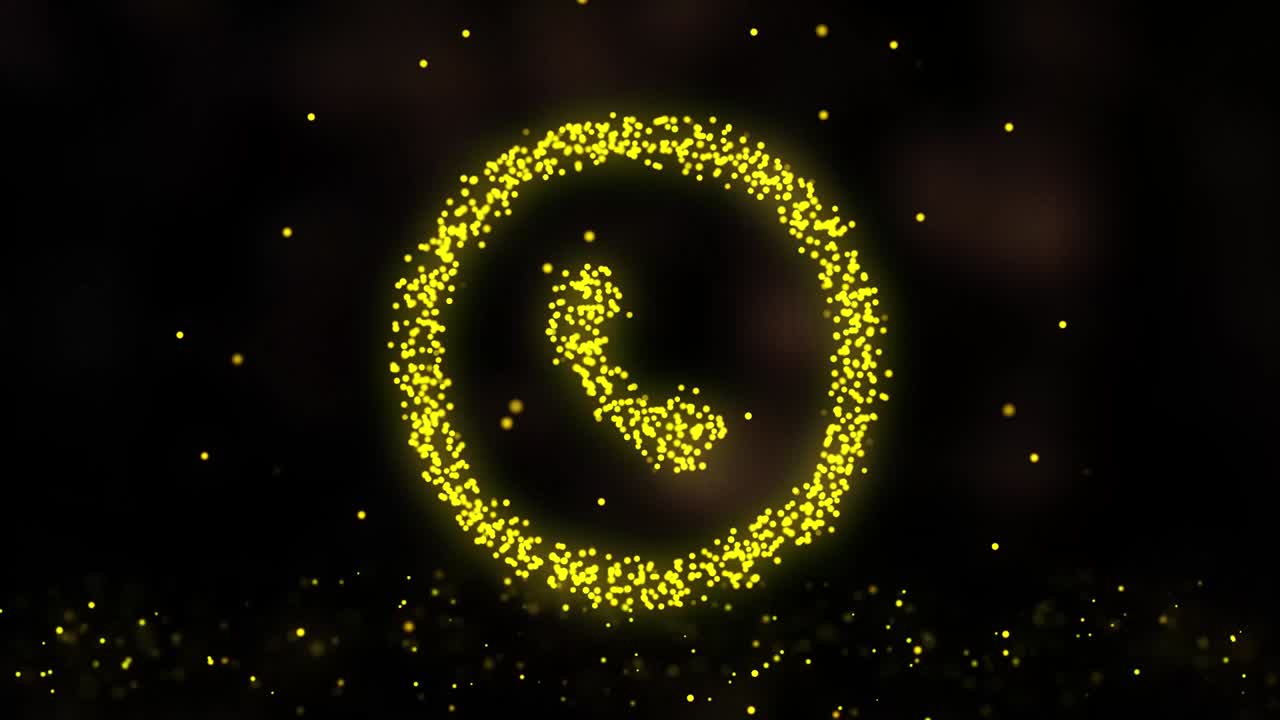 플렉서스 소자의 흐름과 함께 다채로운 배경에 전화 기호에서 크서스 네트워크의 애니메이션.