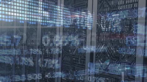 animation of network of icons and connections, data processing and digital information in a server r