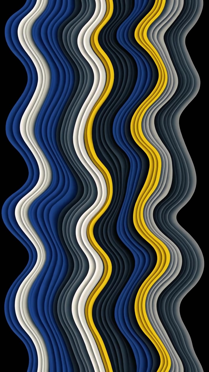 Seamless Loop of Abstract Wavy Lines in Blue, Yellow, and Gray