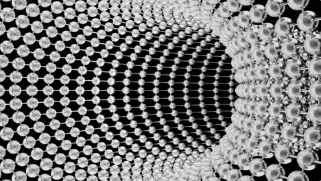 renderizado en 3d de una cuadrícula de esferas metálicas abstractas