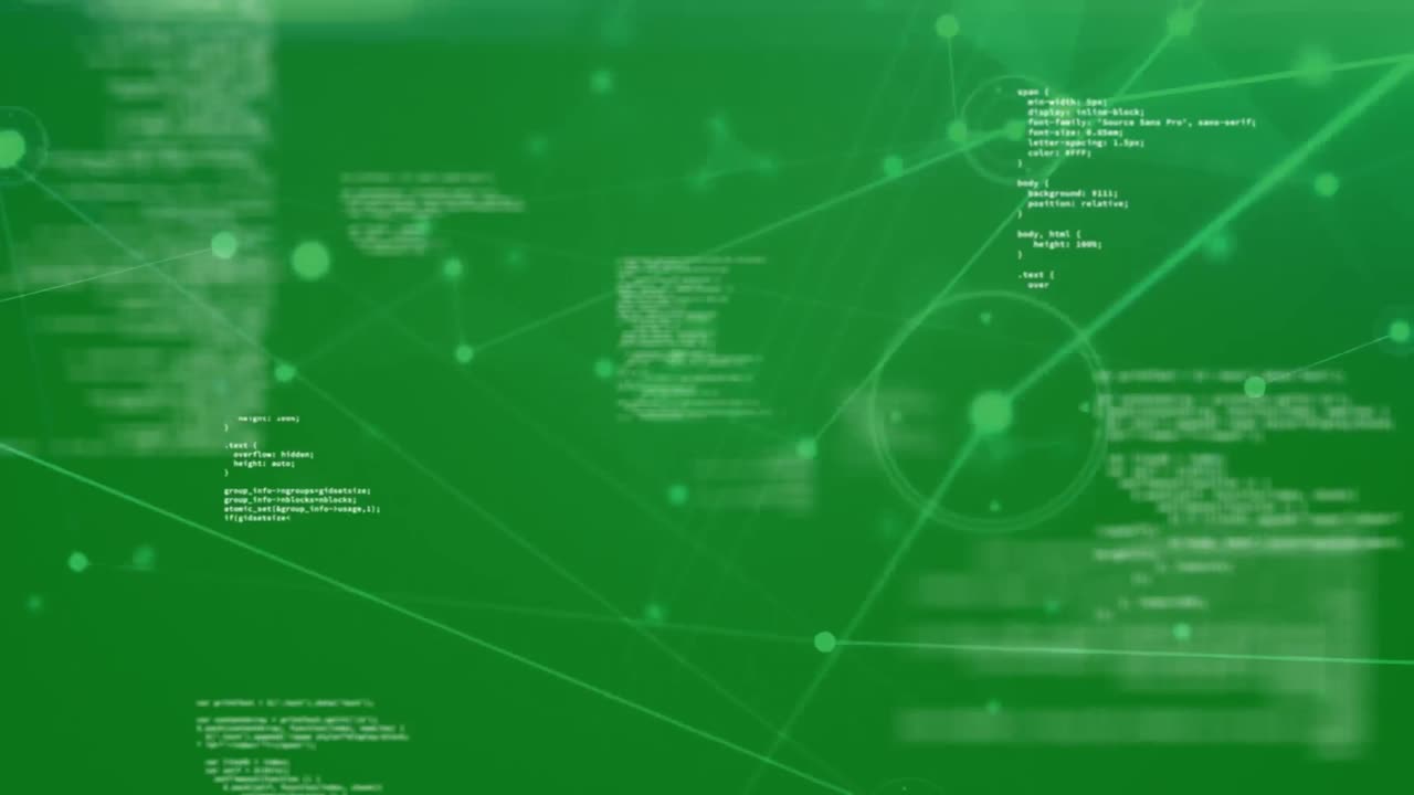 Animation of network of connections over data processing