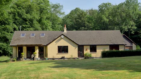 exterior of yellow bungalow in england